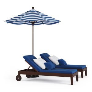 LOUNGERS AND UMBERELLA